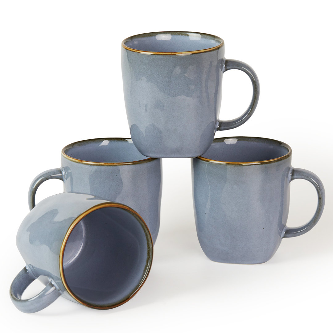 Leny 13oz Square Stoneware Coffee Mug (Set of 4)